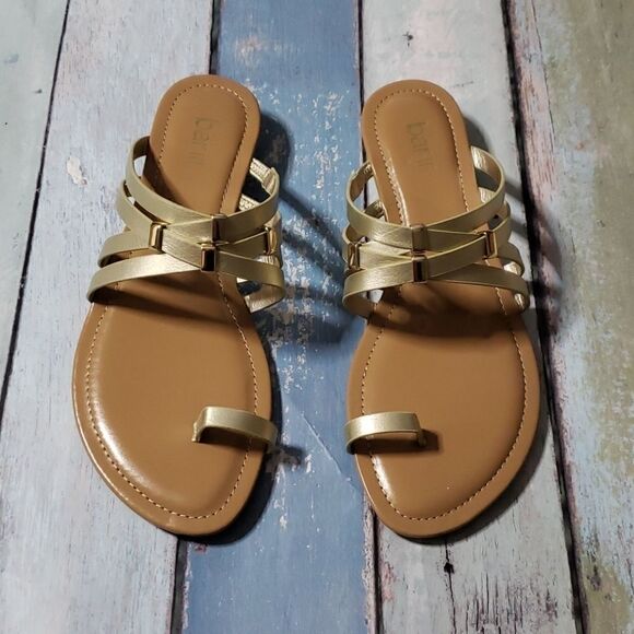 NIB Bar III Vanitap Platino gold womens Sandals 7 - Picture 1 of 6